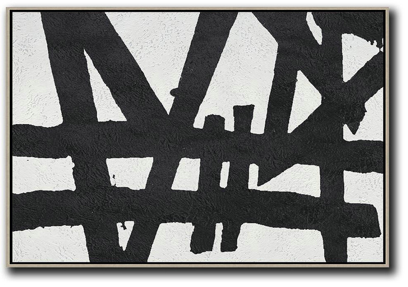 Hand Made Original Art,Oversized Horizontal Minimal Art On Canvas - Large Canvas Wall Art For Sale